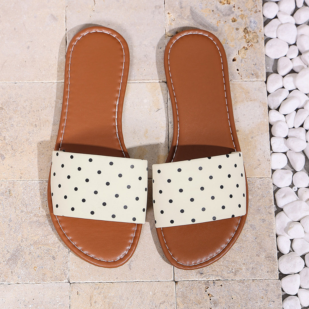 Damen Badesandalen mit gepolstertem Fußbett und modernem Punkte-Design R&B