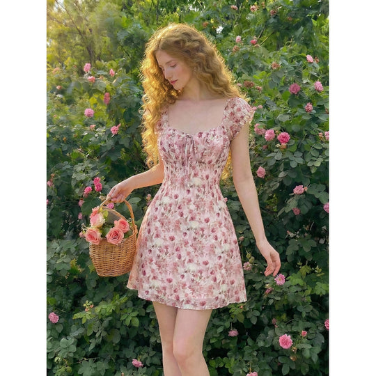 Damen Sommerliches Blütenkleid mit fließendem Schnitt und Rüschendetails R&B