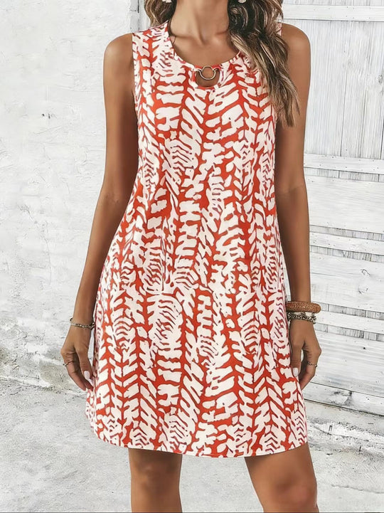 Damen Verspieltes Sommerkleid mit romantischem Schnitt und Schlüssel-Ausschnitt R&B