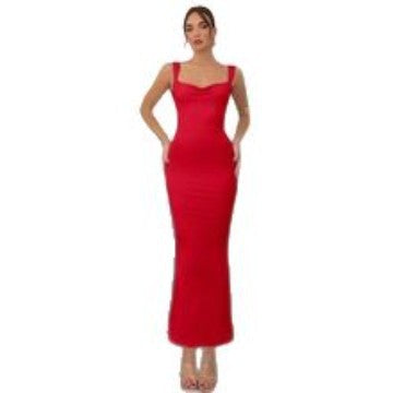 Damen Elegantes Abendkleid mit offenem Rücken und Schleifenakzent R&B