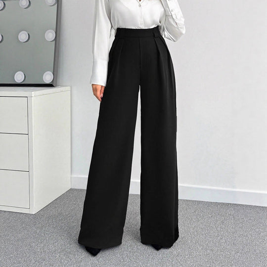 Damen Hochtaillierte Weitbein-Hose mit Gürtel R&B