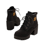 Damen Schnürstiefeletten mit markanten Profilsohlen und elegantem Anhänger R&B