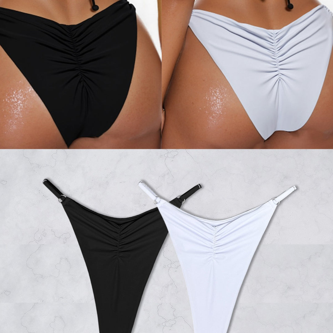 Damen Bikini-Höschen mit raffinierten Raffungselementen und hohem Beinausschnitt R&B