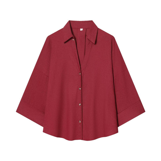 Damen Hemdblusenshirt mit lässigem Schnitt und eleganten 3/4-Ärmeln R&B