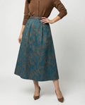 Damen Polo Cardigan Zopfmuster Midirock mit hohem Bund, Jacquardstruktur, dezenter Faltenlegung und Eingrifftaschen R&B