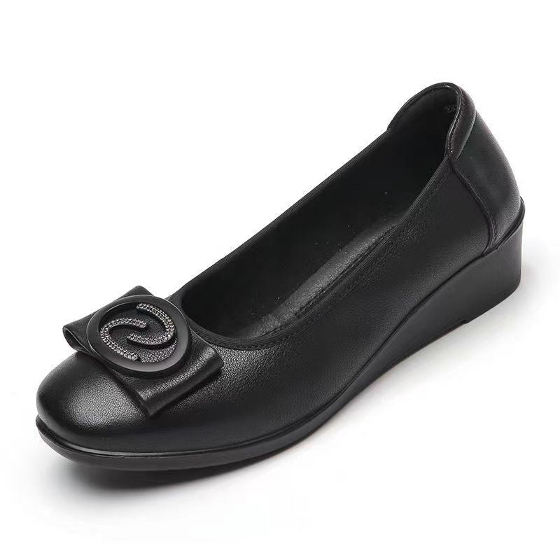 Damen Elegante Ballerinas mit modischer Schleifenverzierung und komfortabler Wedge-Sohle R&B
