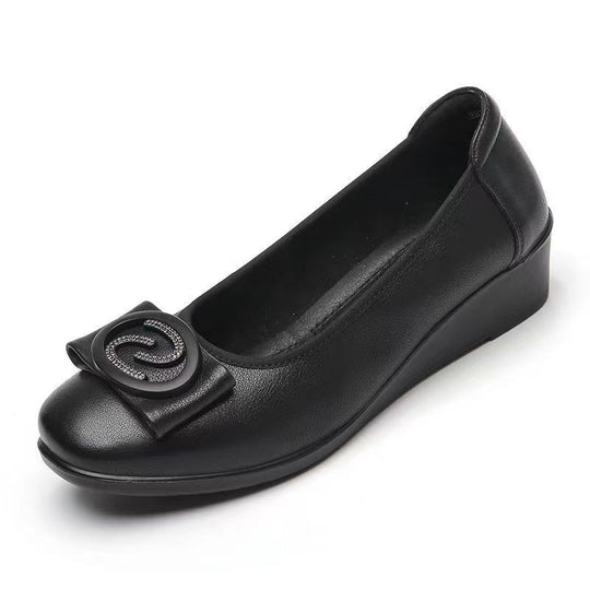 Damen Elegante Ballerinas mit modischer Schleifenverzierung und komfortabler Wedge-Sohle R&B