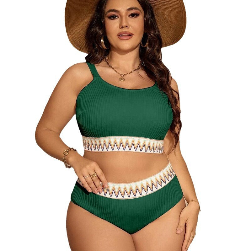 Damen Sportliches Bikini-Set mit hoher Taille und elastischem Bund R&B