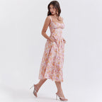 Damen Maxikleid mit floralen Mustern und dezenten Raffungen R&B