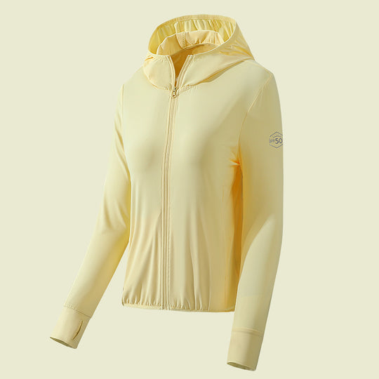 Damen leichte Kapuzenjacke mit Sonnenschutz und Stretchgewebe R&B