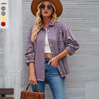 Damen Oversized Denim Jacke mit fransigen Details und Knopfleiste R&B