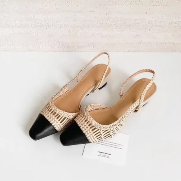 Damen Slingback-Pumps mit modischem Flecht-Design und elegantem Spitzenzeh R&B