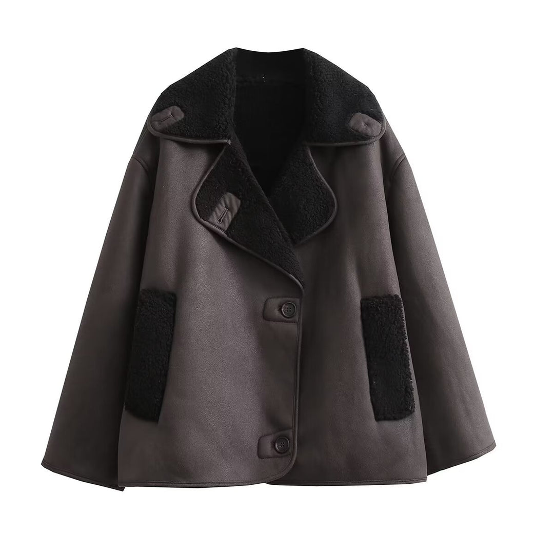 Damen Teddy-Fleece-Jacke mit praktischem Knopfverschluss und Taschen R&B