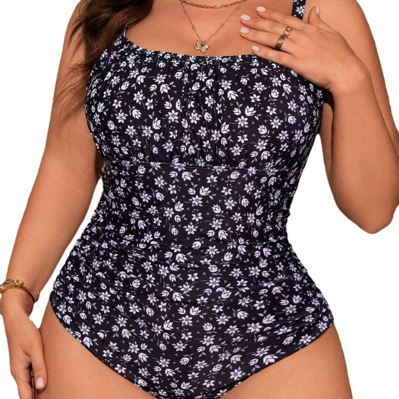 Damen Einteiler Badeanzug mit floralem Schnitt und elegantem Wickeldetail R&B