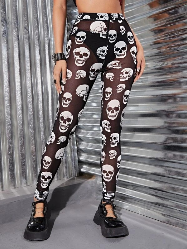 Damen Leggings mit modischem Schriftzug R&B