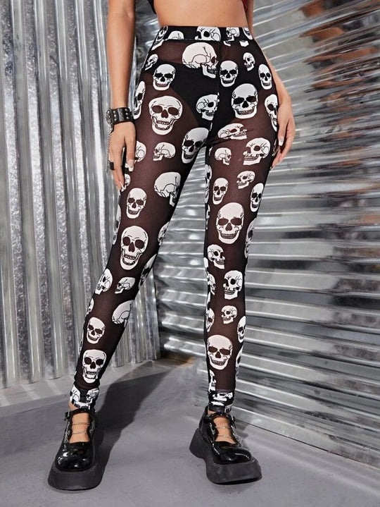 Damen Leggings mit modischem Schriftzug R&B
