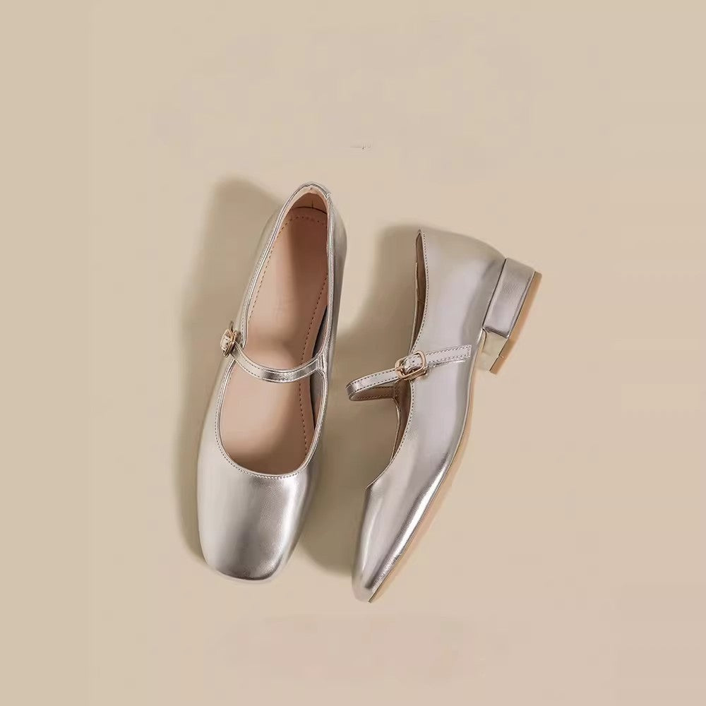Damen elegante Ballerinas mit dekorativer Schnalle R&B