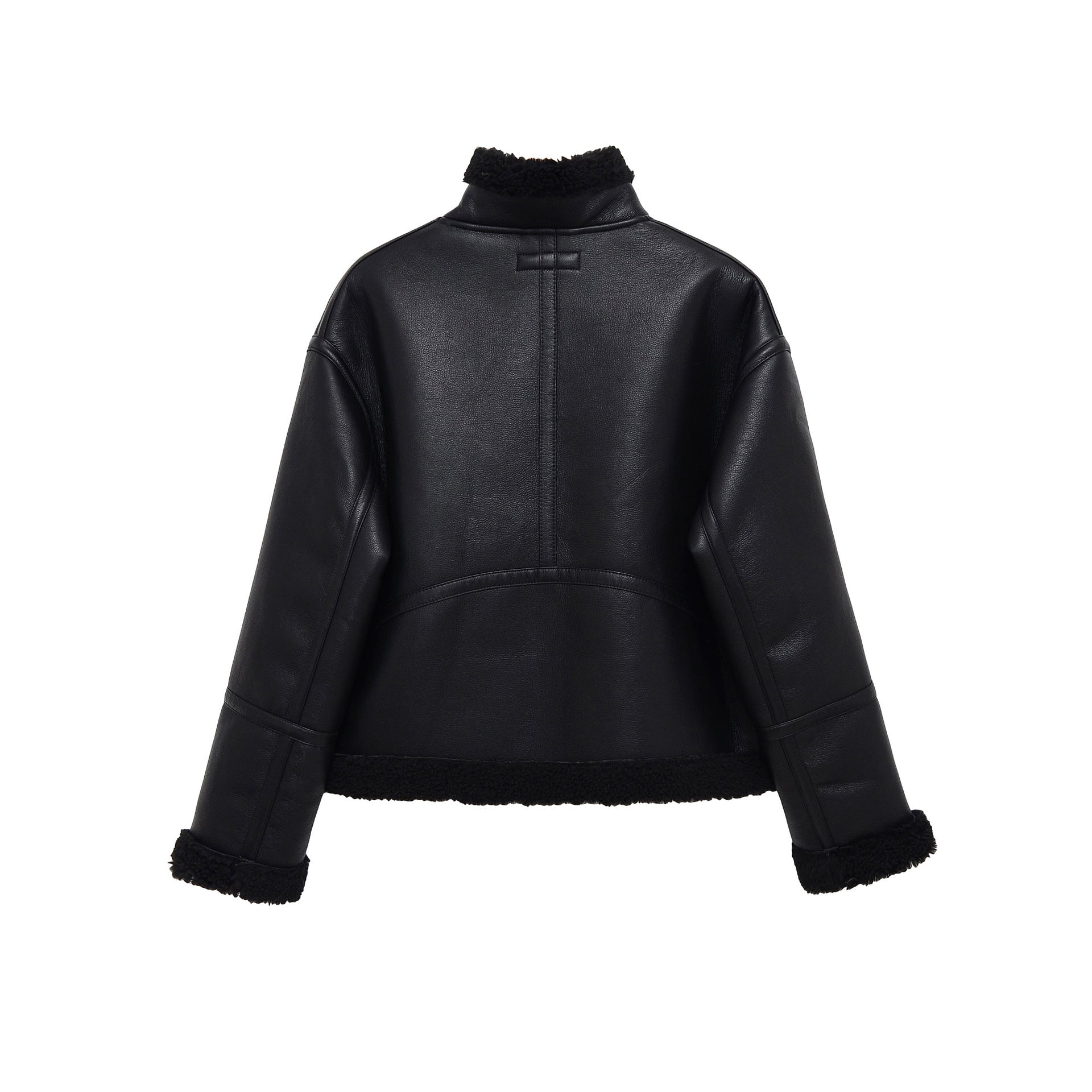 R&B | schwarze Aviator-Lederjacke für Herren