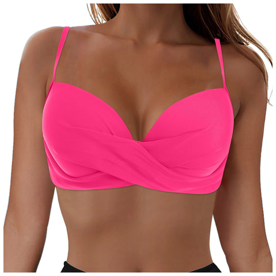 Damen Elegantes Bikinioberteil mit Wickeldesign R&B