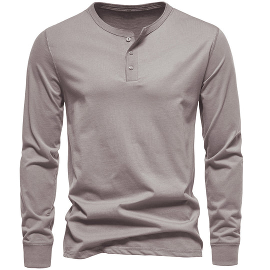 Herren Langarm-Henley-Shirt mit Knopfleiste und hohem Tragekomfort R&B