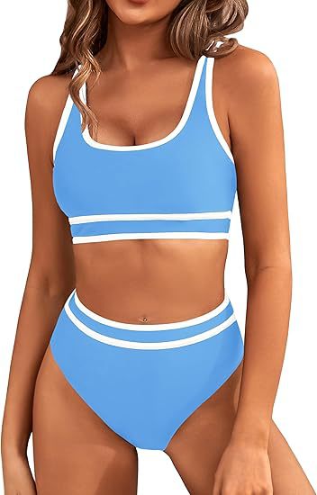 Damen Sportlicher Hochgeschnittener Bikini R&B