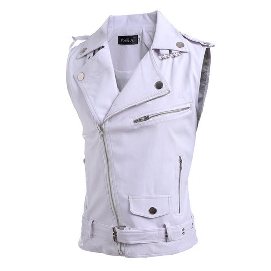 Damen Biker-Weste mit asymmetrischem Reißverschluss und Taschen