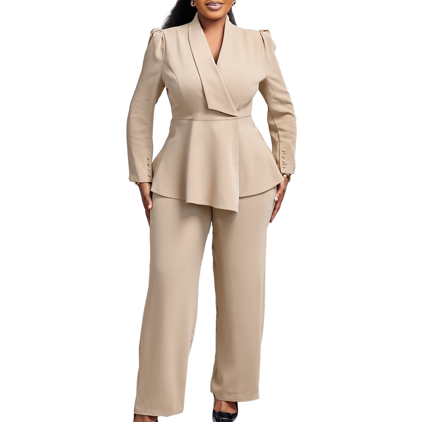 Damen Elegantes Blazer-Hosen-Set R&B