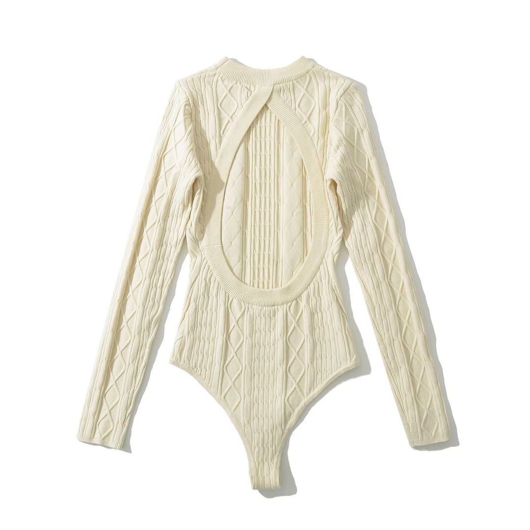 Damen Langarm Bodysuit mit strukturiertem Design R&B