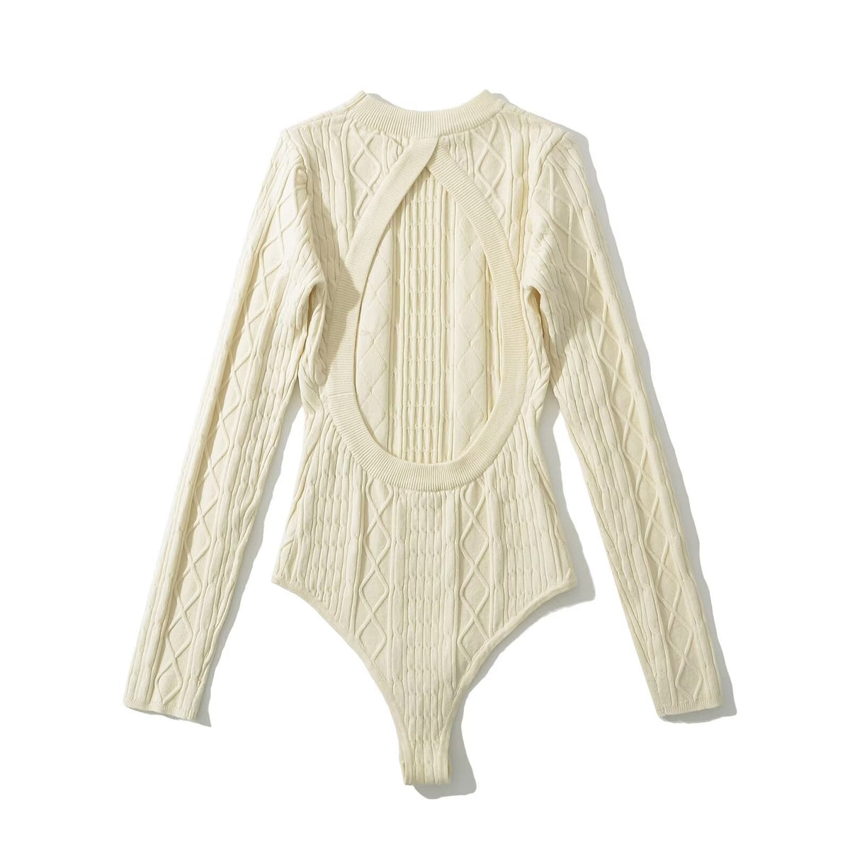 Damen Langarm Bodysuit mit strukturiertem Design