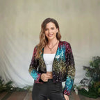 Damen Glitzernde Paillettenjacke mit modischem Schnitt R&B