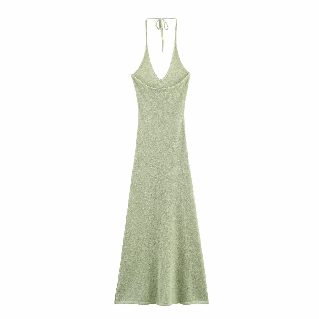 Damen Maxikleid mit floralem Akzent und niedrigem V-Ausschnitt R&B