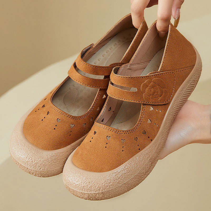 Damen Komfortable Klettschuhe mit Blütenverzierung R&B