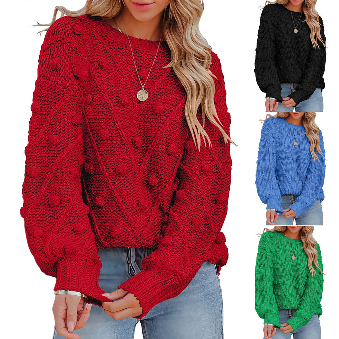 Damen stylischer Strickpullover mit strukturiertem 3D-Muster R&B