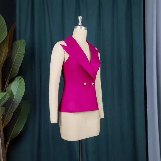 Damen Elegantes Blazer-Set mit weit geschnittenen Hosen R&B