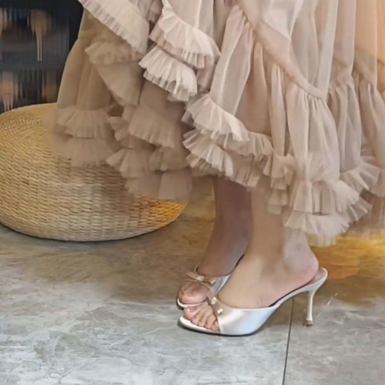 Damen elegante Mules mit raffiniertem Schlappen-Design R&B