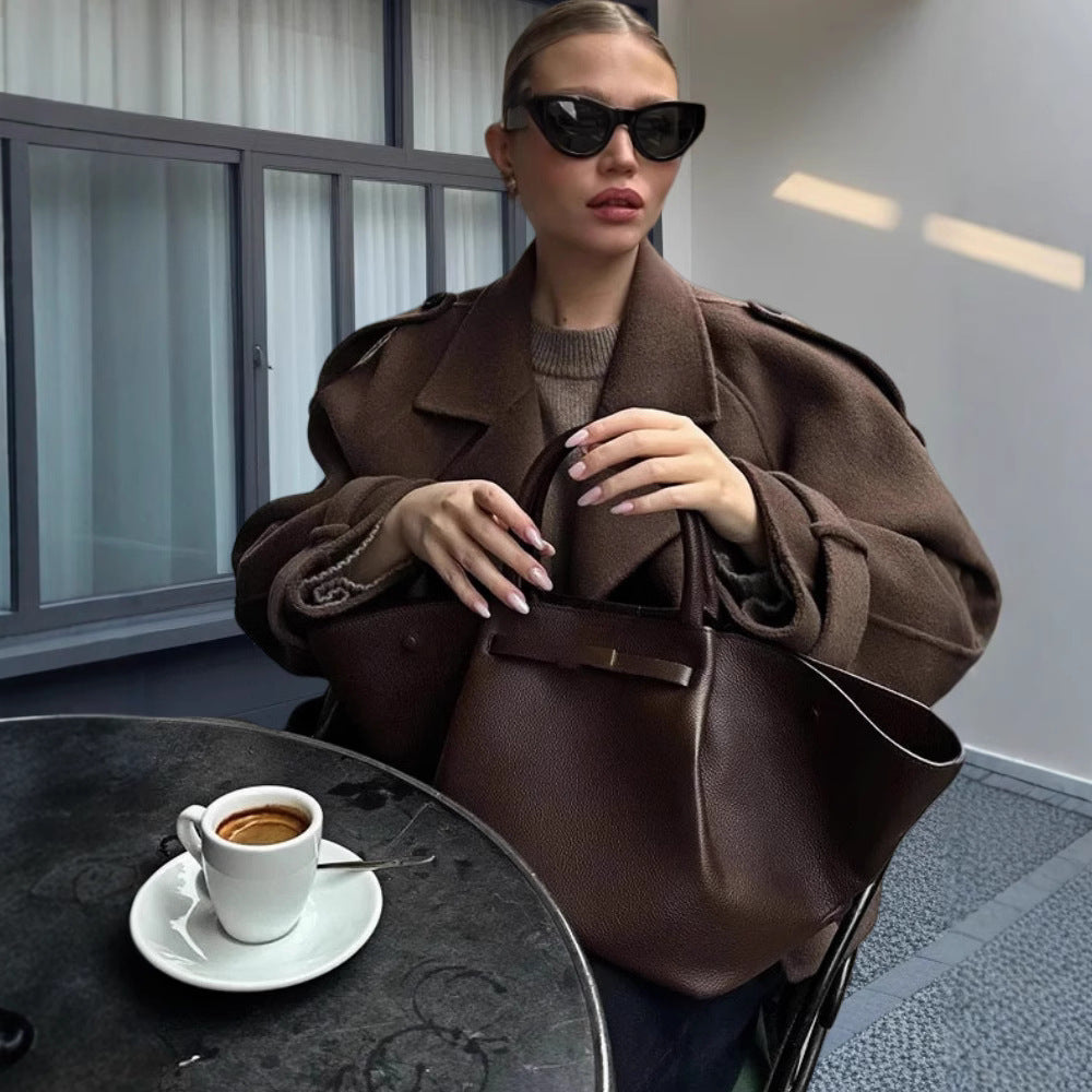 Damen Elegante und lässige Wolljacke R&B