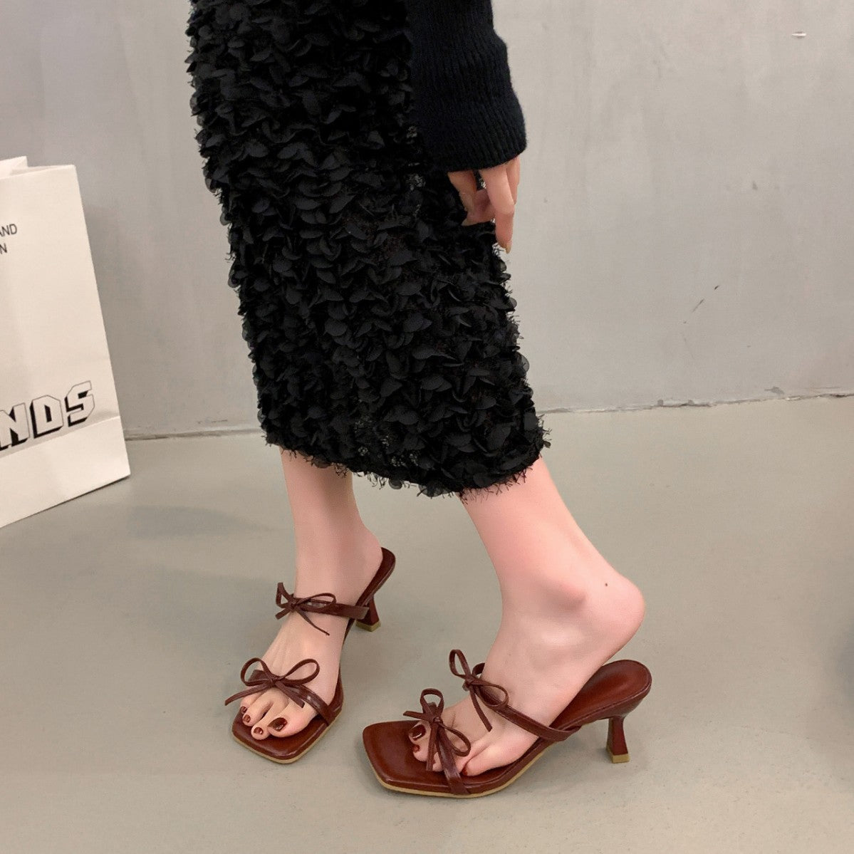 Damen Elegante Slingback-Pumps mit dekorativem Knoten-Design und modischem Absatz R&B