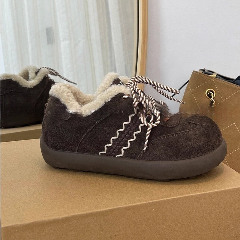 Damen Kuschelige Hausschuhe aus hochwertigem Wildleder mit flauschigem Innenfutter R&B
