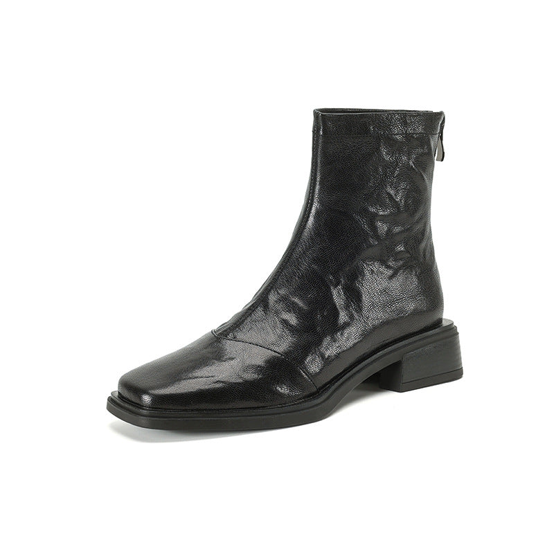 Damen moderne Chelsea Boots mit elegantem Glattleder und praktischem Reißverschluss R&B