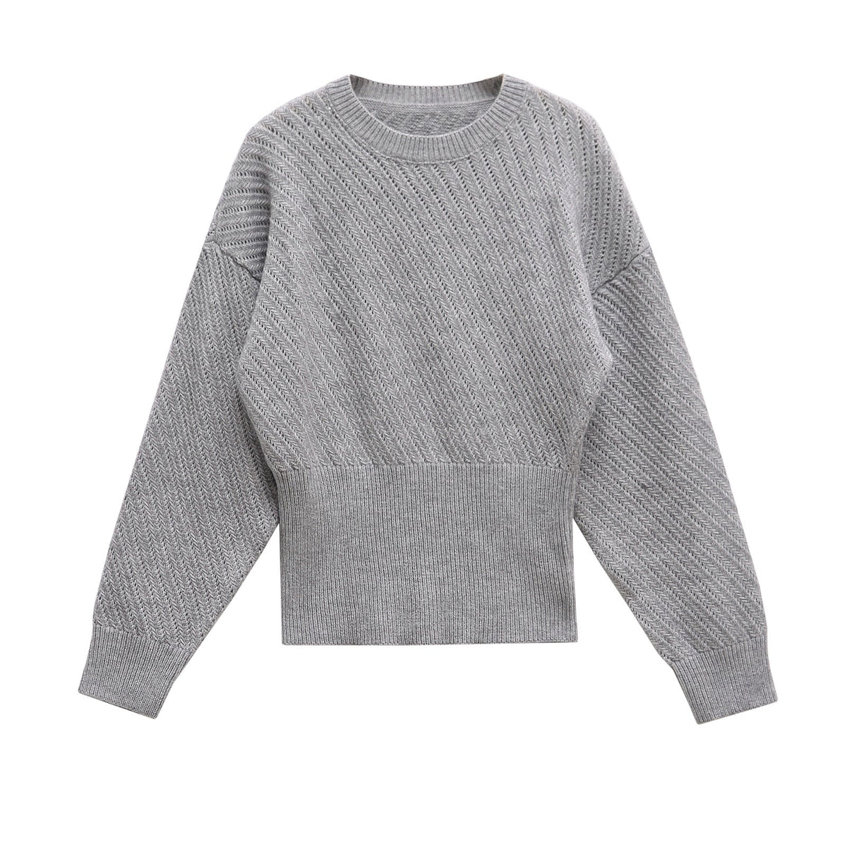 Damen Pullover im strukturierten Strickdesign R&B