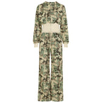 R&B | Unformal Kontrastfarbe Gesamt Hoodie Langarm Sweatshirt Hose Zwei Teile Camouflage Strickjacke Hose Set