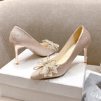 Damen eleganten High-Heels mit glitzerndem Schleifen-Detail R&B