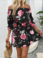 Damen Boho Kleid mit Blumenmuster R&B