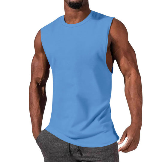 Herren nan athletisches Tanktop mit extra tiefem Armanschnitt und elastischem Baumwollmix R&B