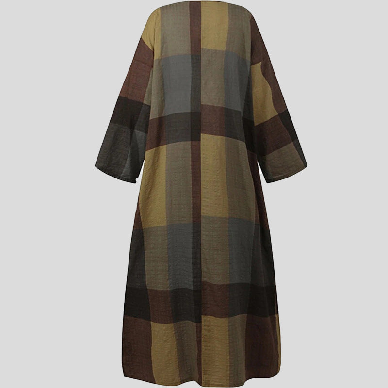 Damen Maxikleid mit Blockstreifen und eleganter Schnittführung R&B