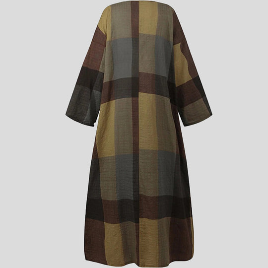 Damen Maxikleid mit Blockstreifen und eleganter Schnittführung R&B