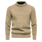 Herren kuscheliger Strickpullover mit hohem Kragen und Raglanmuster