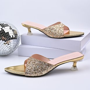 Damen Glamouröse Riemchen-Sandalen mit funkelndem Glitzer R&B