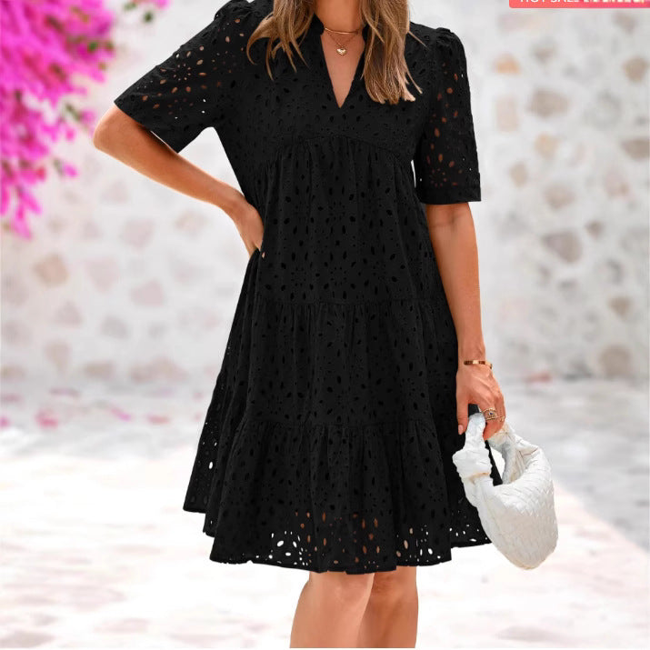 Damen Sommerkleid mit luftigen Lochmuster von R&B
