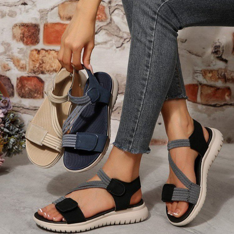 Damen Sportliche Sandalen mit verstellbaren Riemen und ergonomischem Fußbett R&B